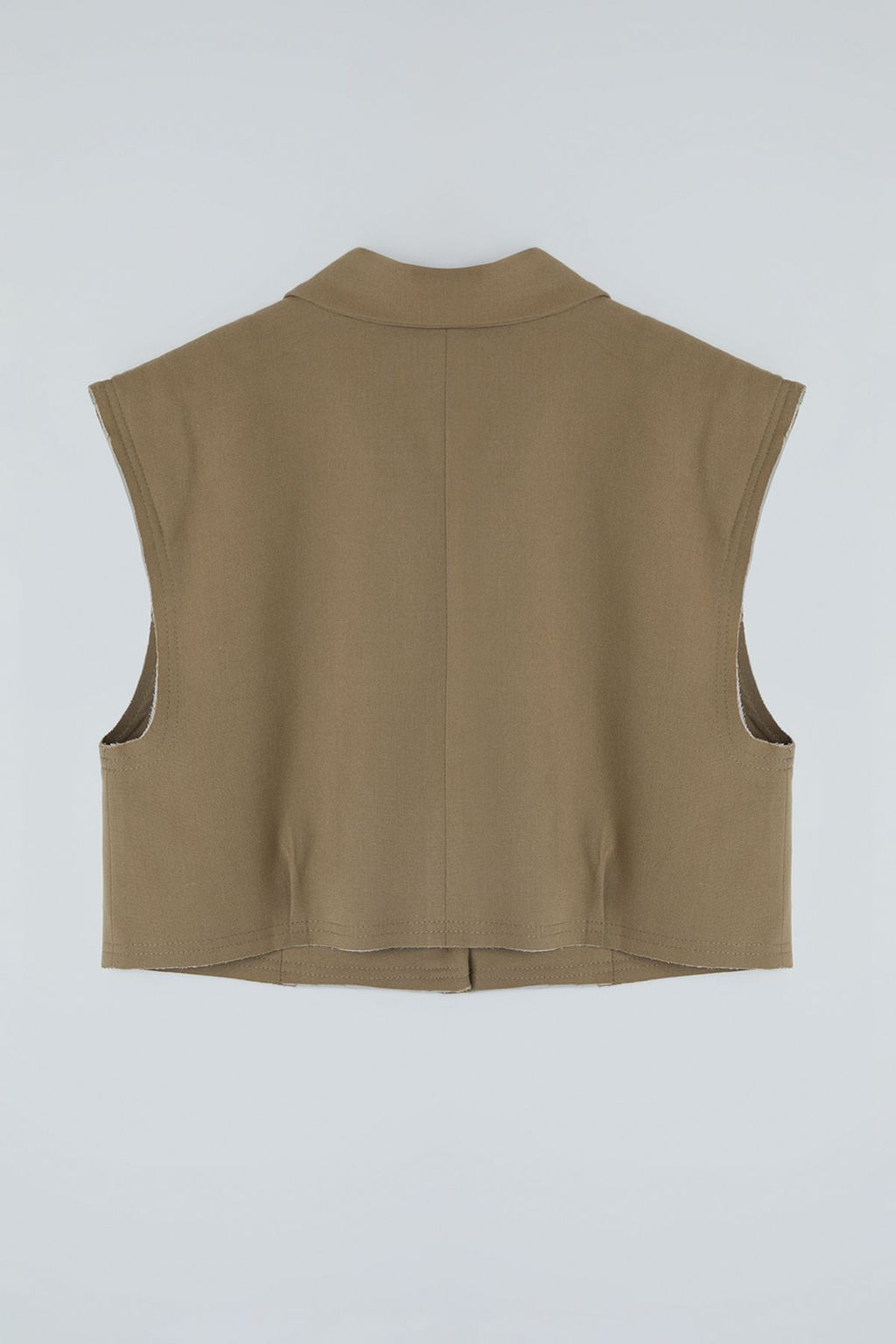 Trendyolmilla Limited Edition Vizon Regular Crop Dokuma Yelek TWOAW25YE00075  фото 7