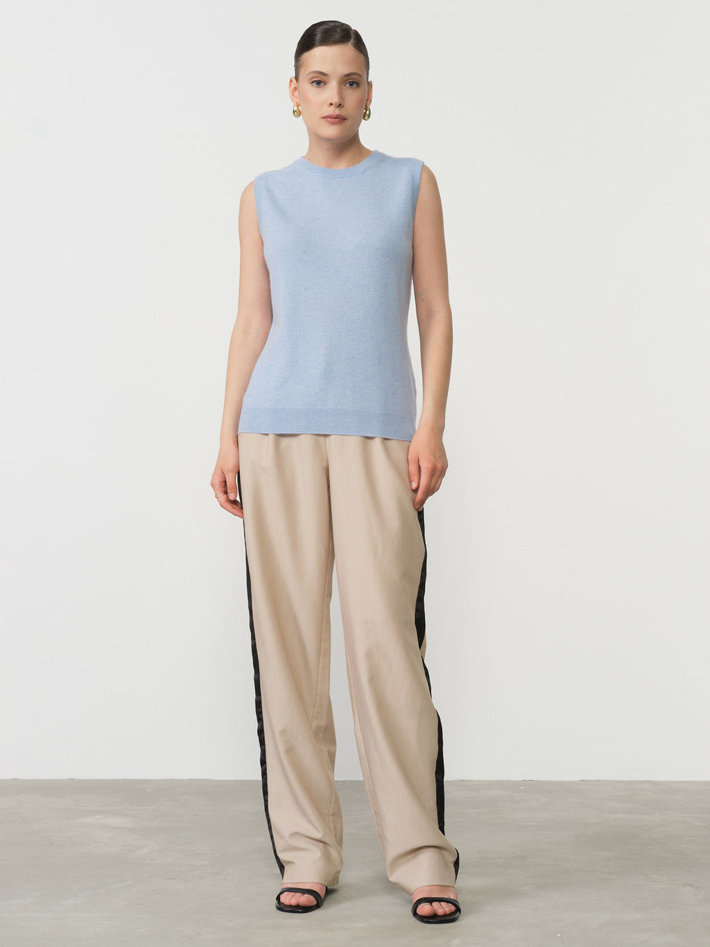 Кофта из кашемира KW030190-E голубая 520