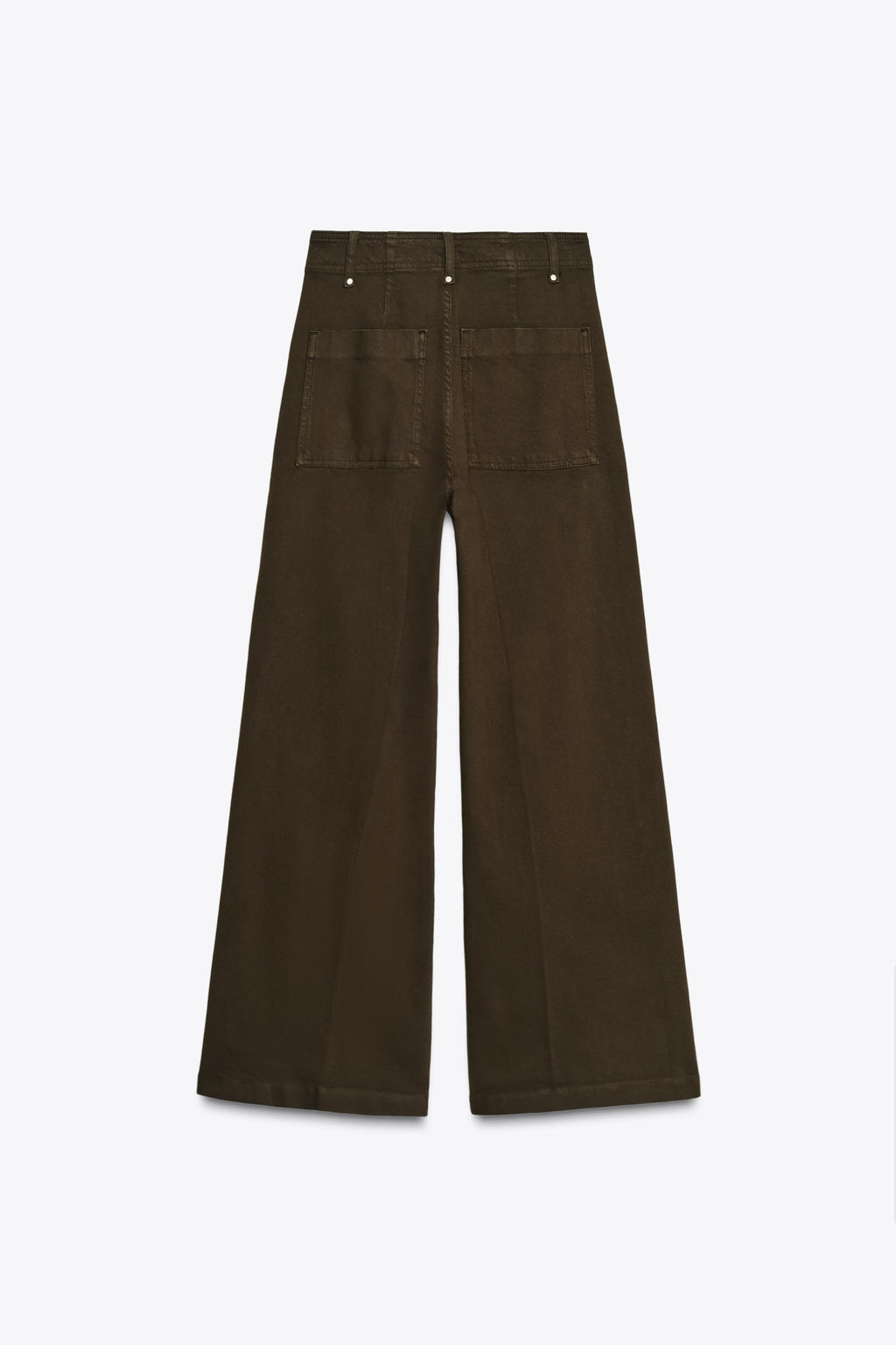 JEANS ZW COLLECTION TAILORED WIDE LEG TIRO ALTO / Chocolate - Zara фото 7