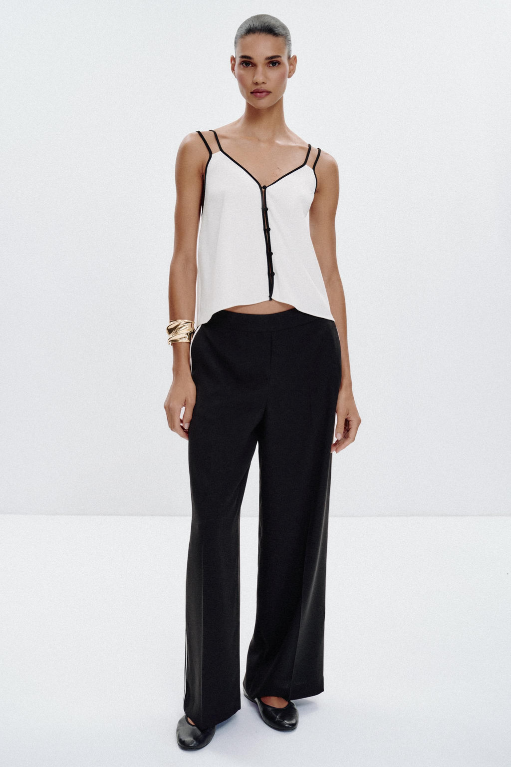 CONTRAST TRIM TROUSERS - Zara фото 12