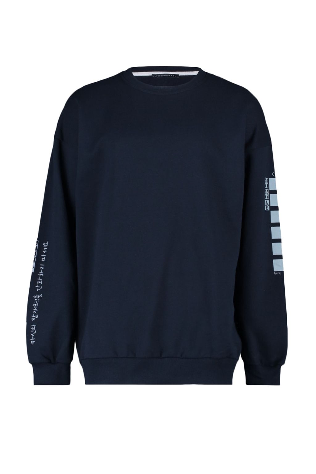 TRENDYOL MAN Siyah Oversize/Genis Kesim Yaz? S?rt Bask?l? Sweatshirt TMNAW22SW0801 - Trendyolmilla фото 6