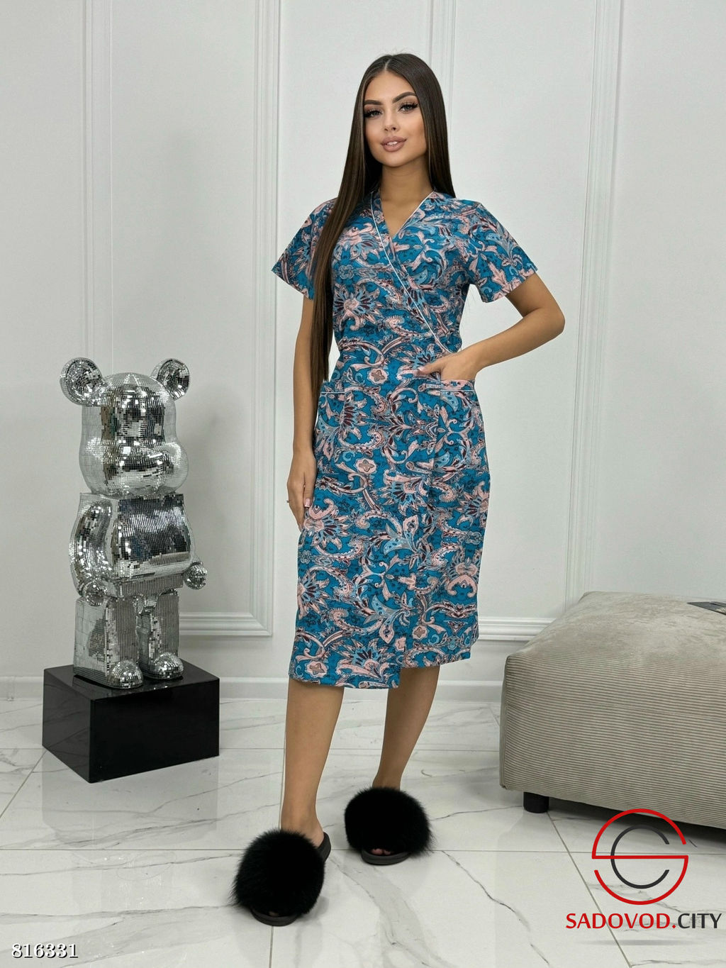 Халат женский с рисунком