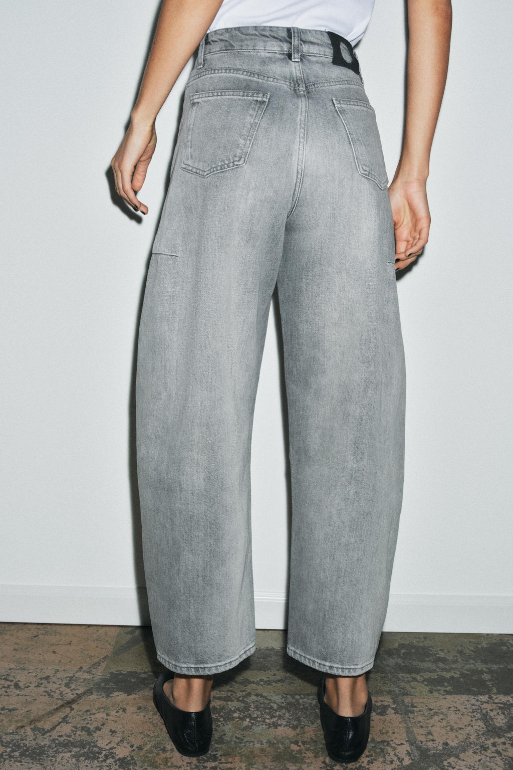 JEANS ZW COLLECTION ANKLE BALLOON TIRO MEDIO / Gris - Zara фото 10