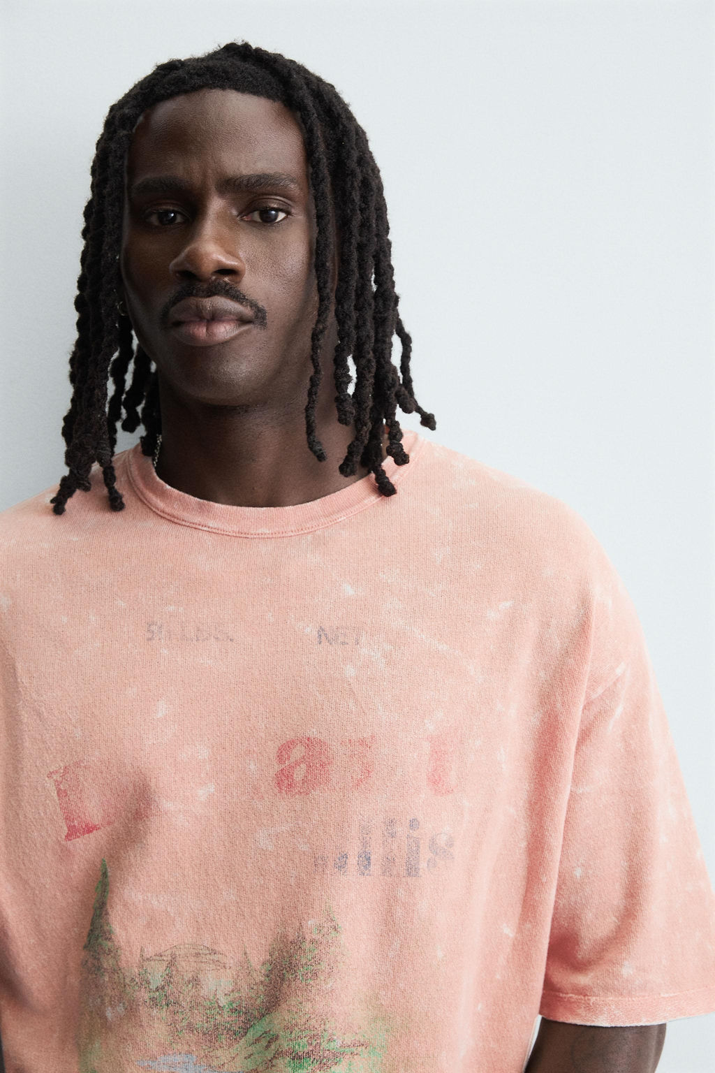 WASHED PRINT KNIT T-SHIRT