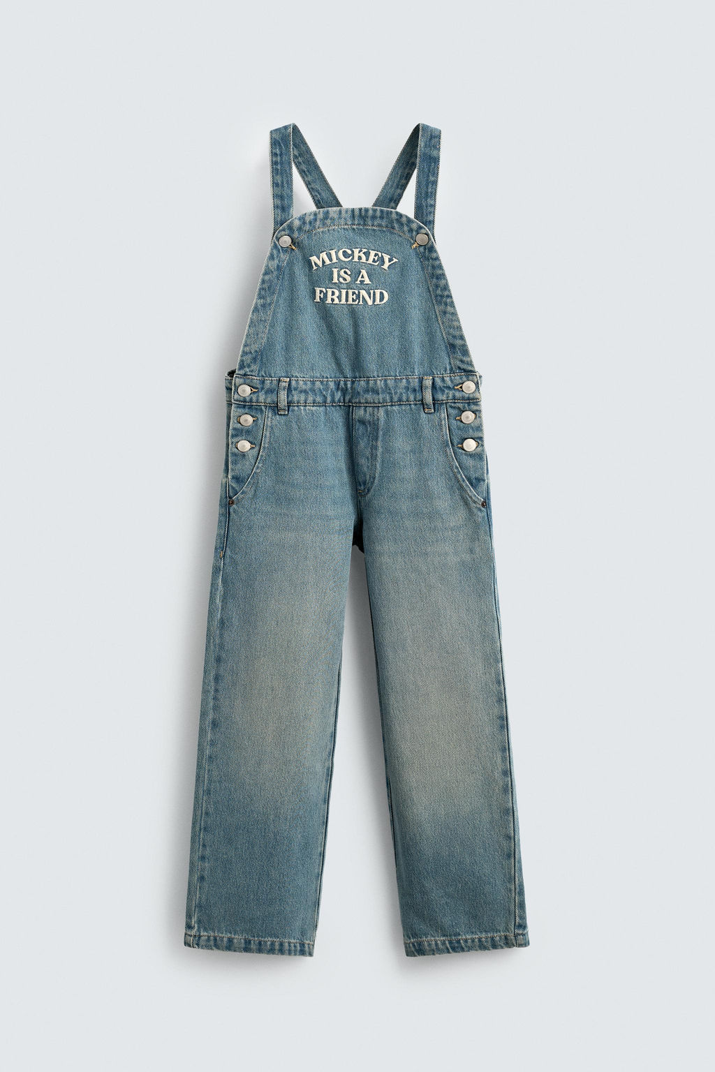 MICKEY MOUSE EMBROIDERED DENIM DUNGAREES HARRY LAMBERT FOR ZARA X DISNEY