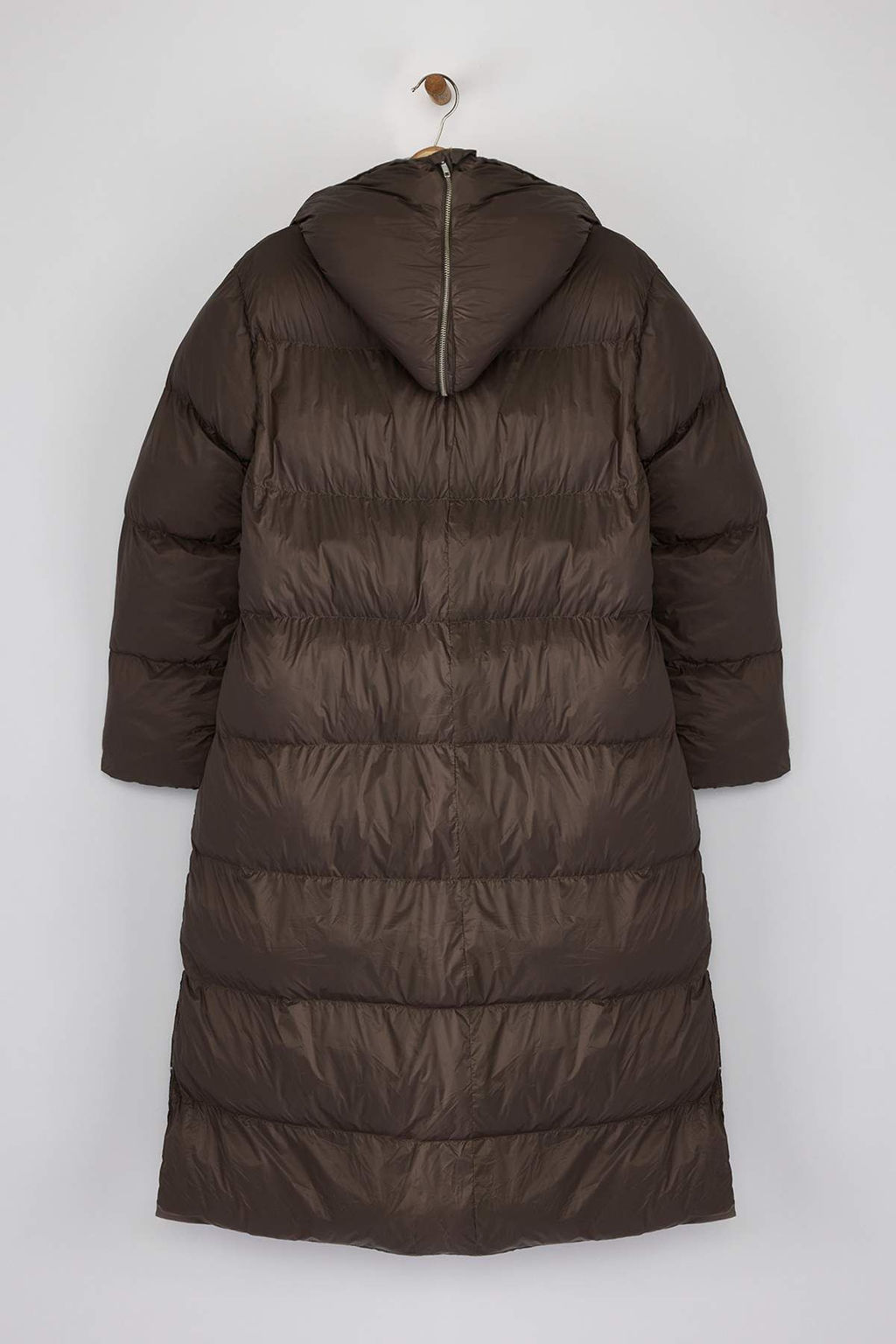TRENDYOLMILLA Koyu Vizon Oversize Kal?p Kusakl? Kapusonlu Fermuarl? Su Itici K?sl?k Sisme Mont TWOAW25MO00057  фото 7
