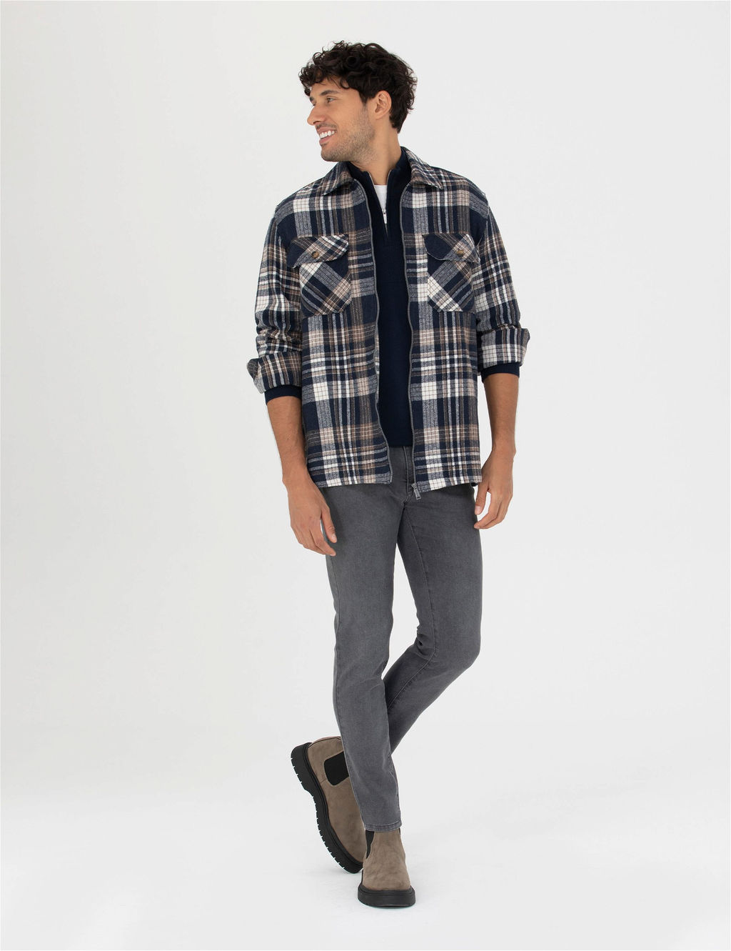 Lacivert Comfort Fit G_mlek Ceket