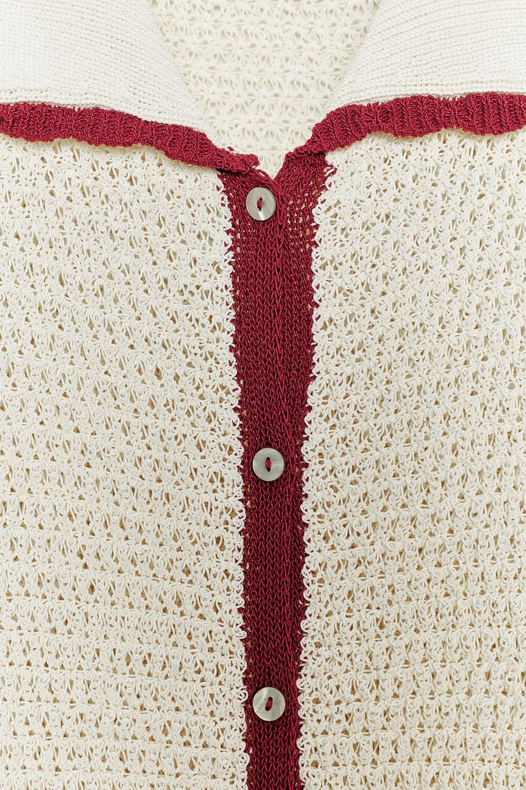 KNITTED POLO CARDIGAN - Zara фото 7