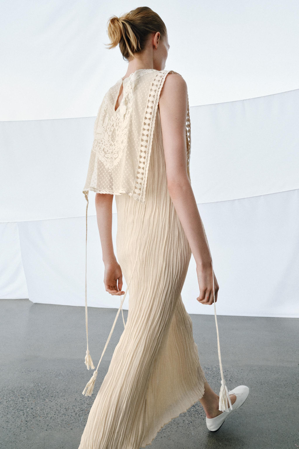 ZW COLLECTION COMBINED DRESS WITH DETACHABLE OVERLAY - Zara фото 5