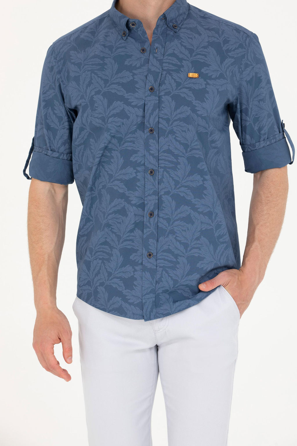 U. S. Polo Assn Мужская темно-синяя рубашка с длинным рукавом - U.s. polo assn фото 6