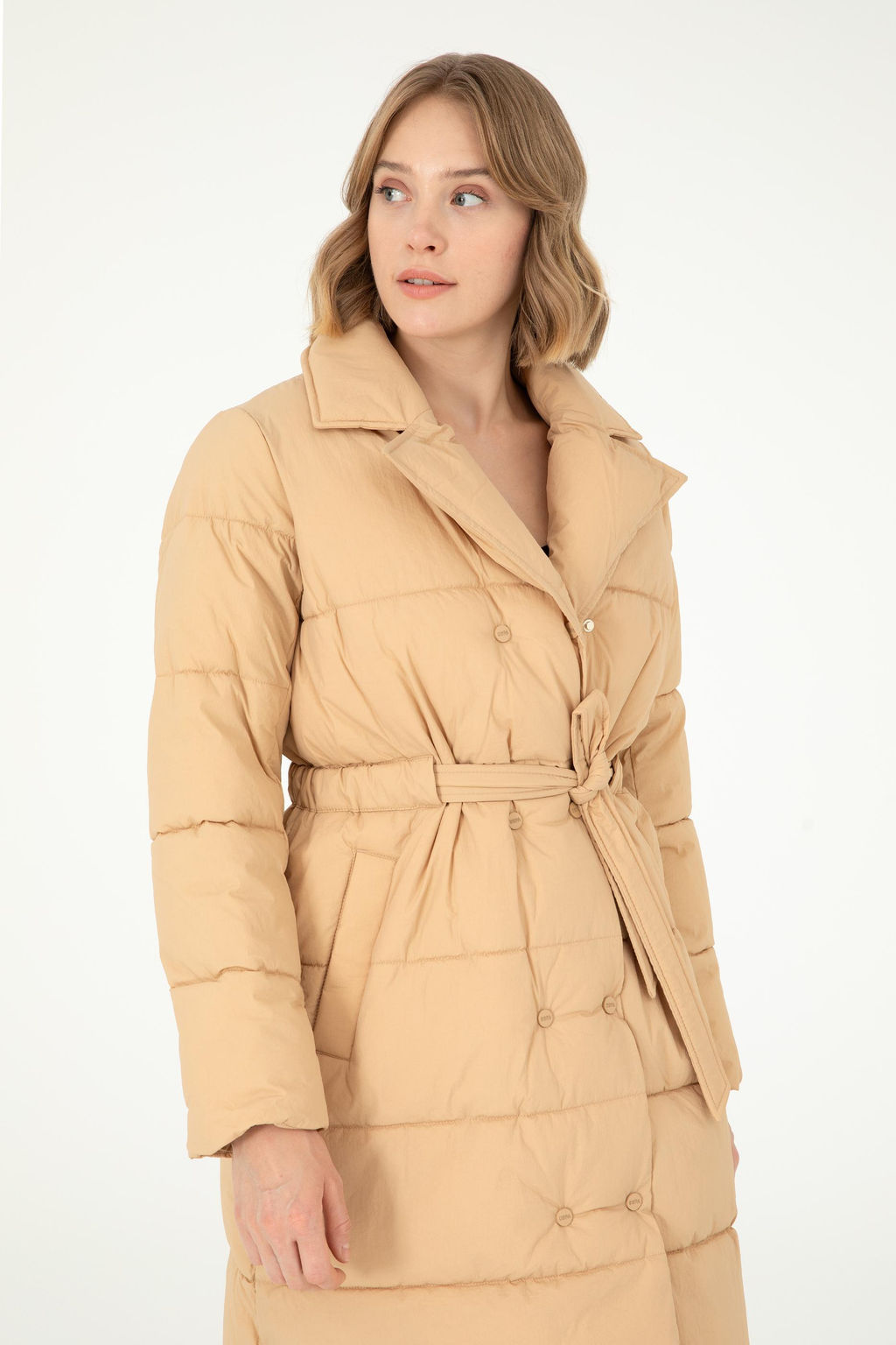 Женское пальто светло-коричневого цвета Неожиданная скидка в корзине - U.s. polo assn фото 3