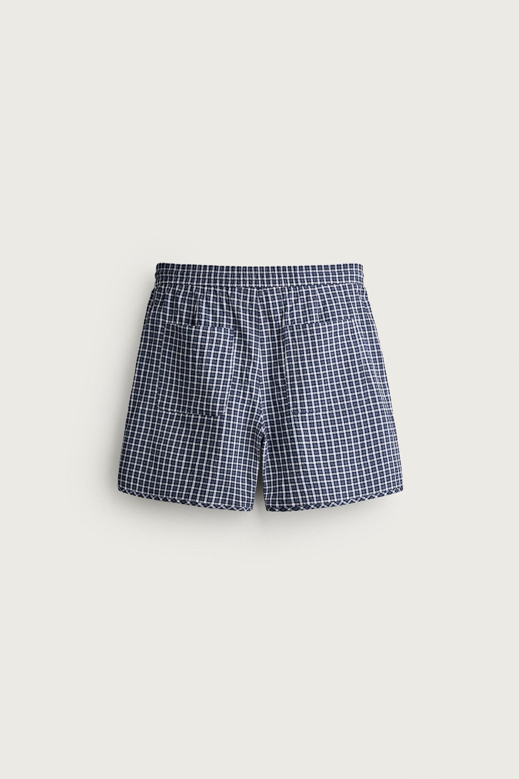 BERMUDA CORTA CUADROS RELIEVE / Azul - Zara фото 8