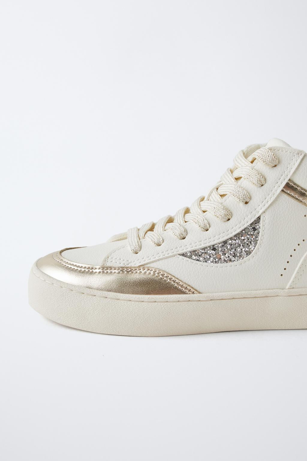 METALLIC HIGH TOP SNEAKERS - Zara фото 8