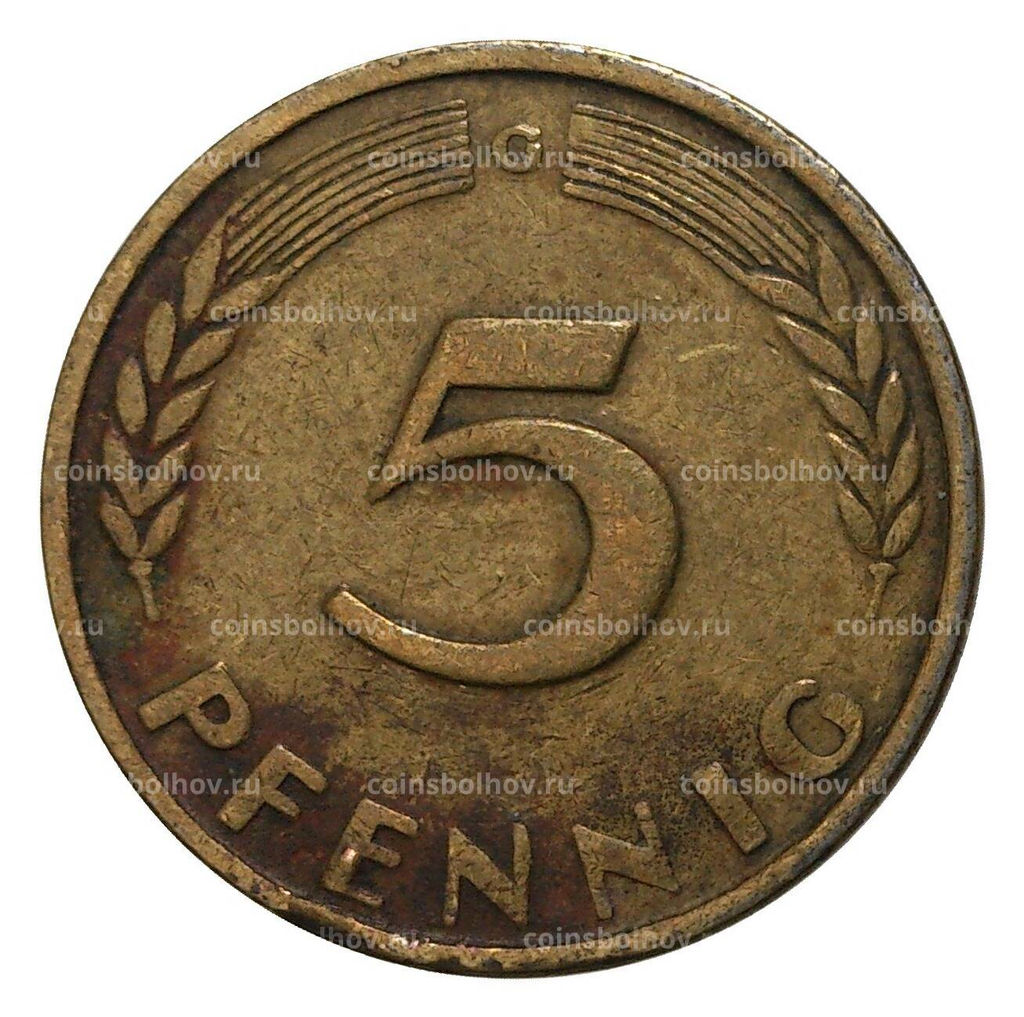 Монета 5 пфеннигов 1949 года G Германия