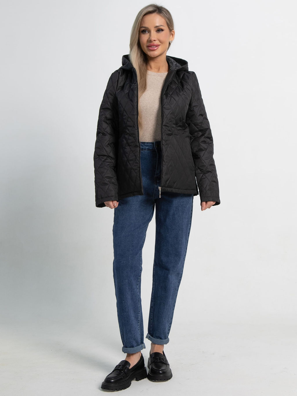 Куртка демисезонная стеганая (черная матовая) Б15194-25М - Lt collection фото 5