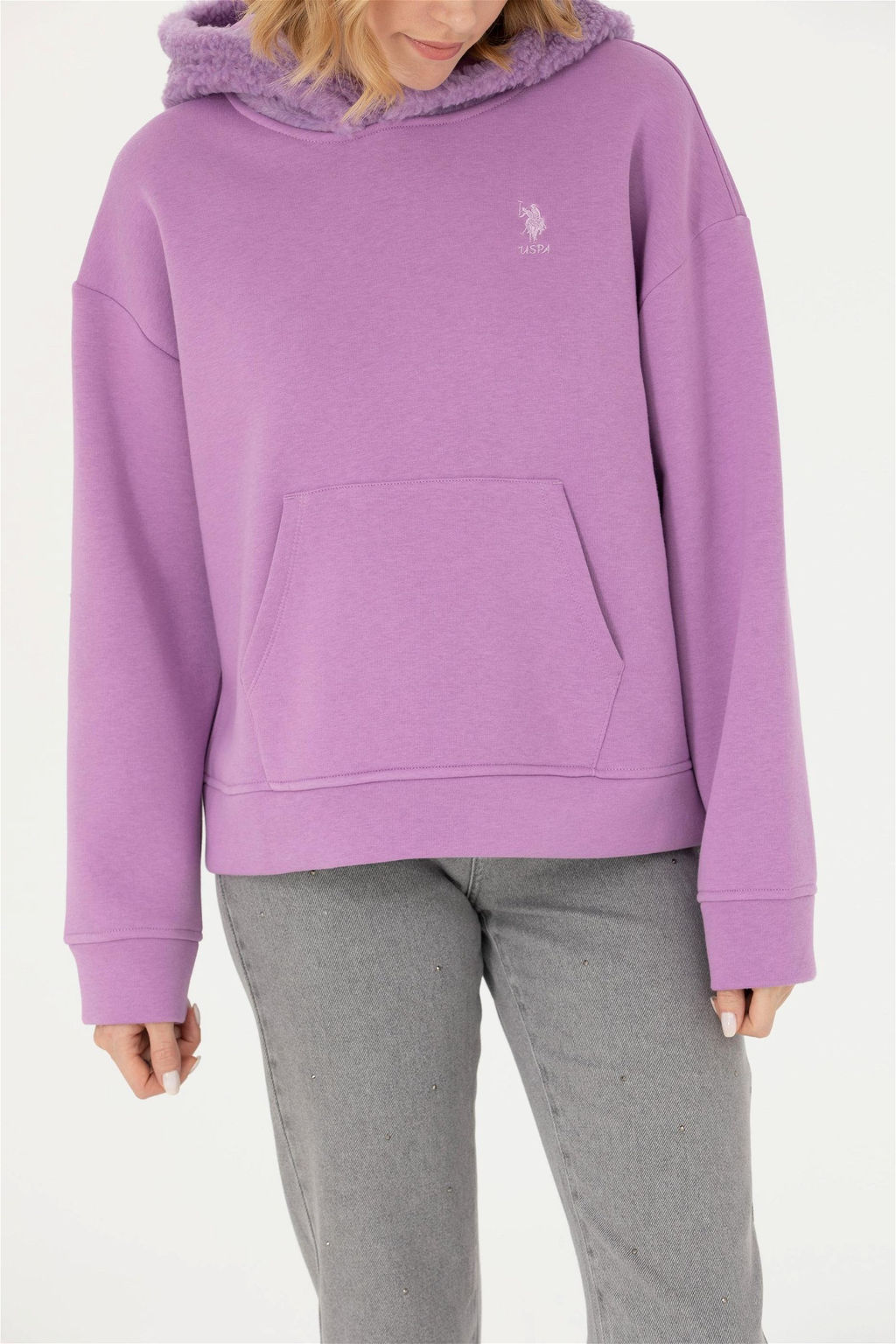 U. S. Polo Assn Женская сиреневая толстовка с капюшоном - U.s. polo assn фото 13