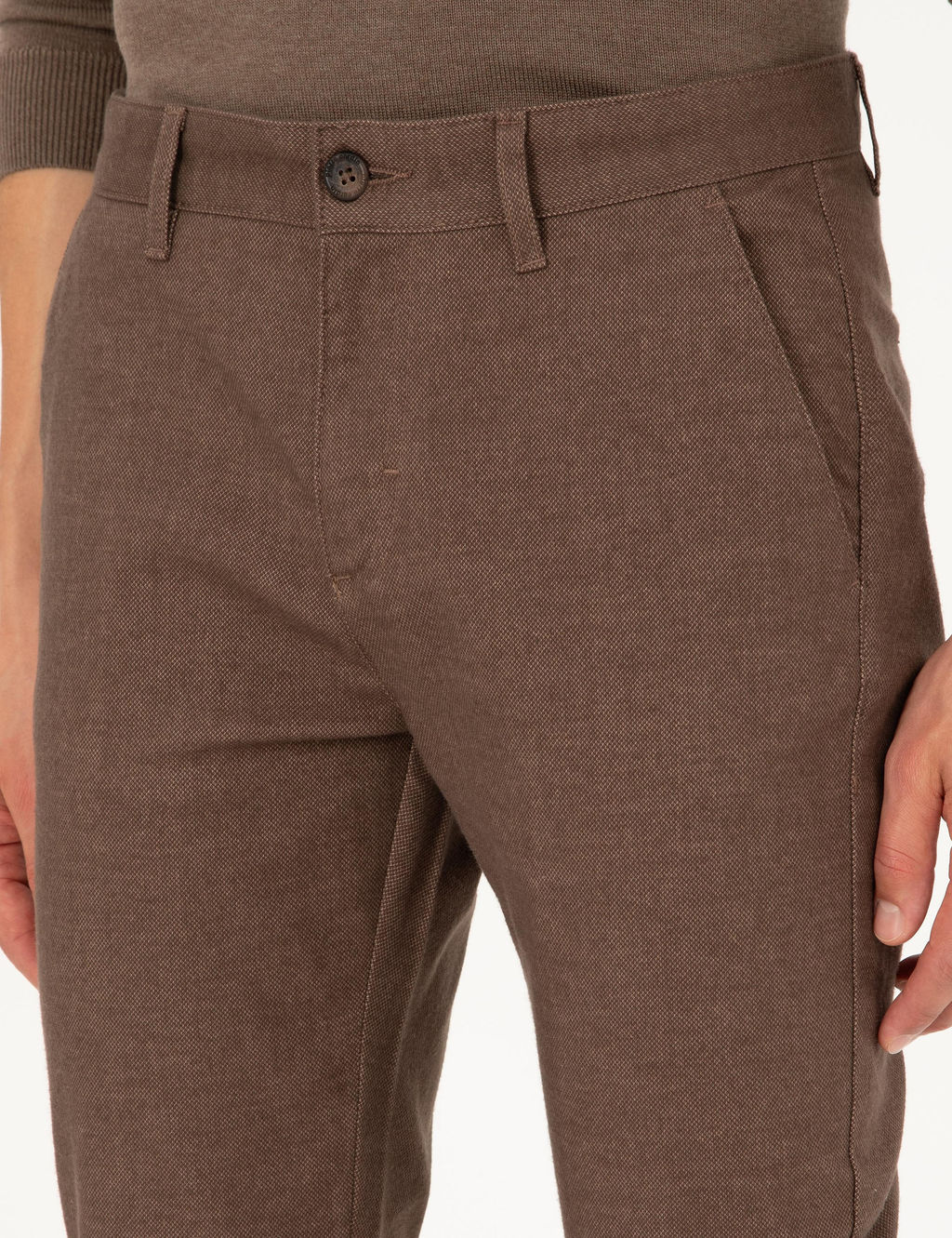 Kahverengi Slim Fit Kanvas Pantolon - Pierre cardin фото 5