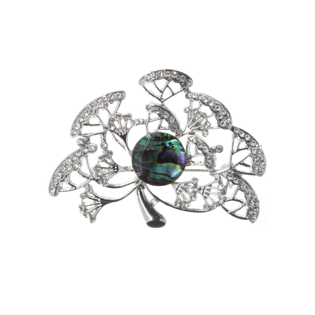 Брошь "Воздушный одуванчик" со вставкой из гелиотиса и ювелирного сплава