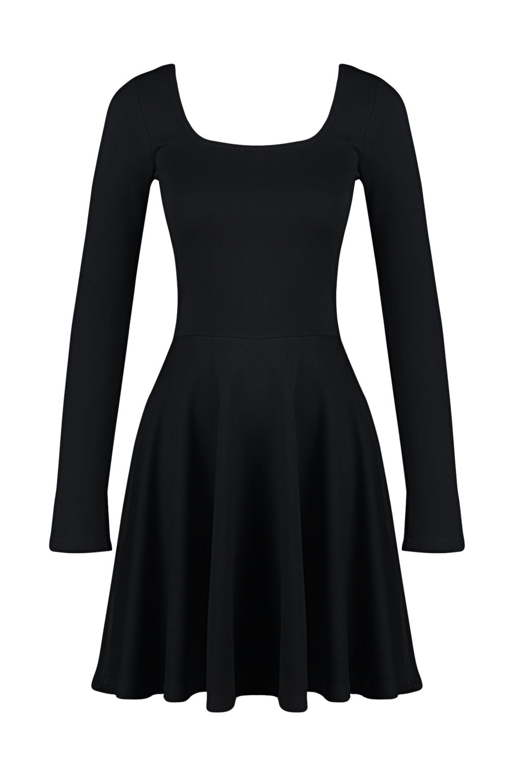 TRENDYOLMILLA Siyah Kare Yaka Etegi F?rf?rl? Bele Oturan Mini Orme Elbise TWOAW24EL00525 фото 7