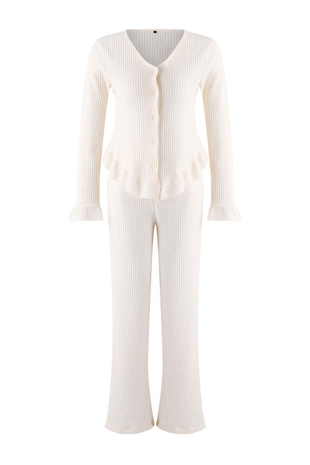 Ekru F?rf?rl? Waffle Orme Pijama Tak?m? THMAW26PT00126 - Trendyolmilla фото 5