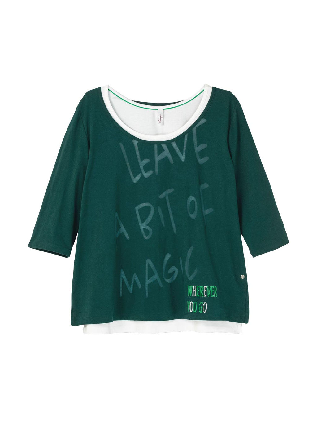 Топ и блузка, зелено-белые - Sheego фото 5