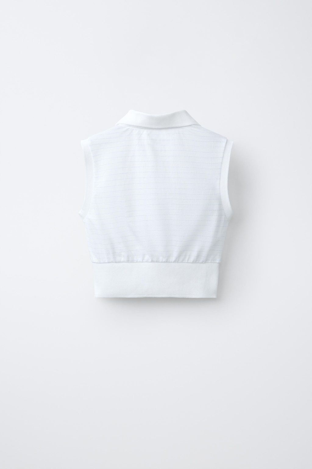 POLO CROPPED RAYAS / Blanco - Zara фото 3