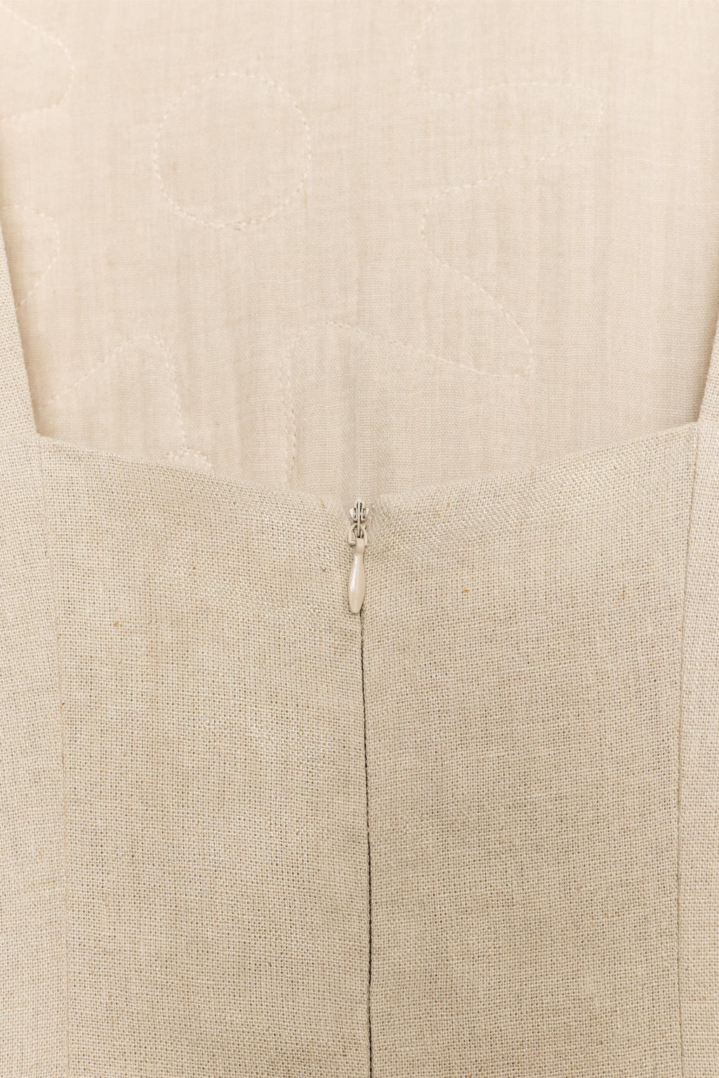 VESTIDO MIDI COMBINADO CON LINO / Beige claro - Zara фото 10