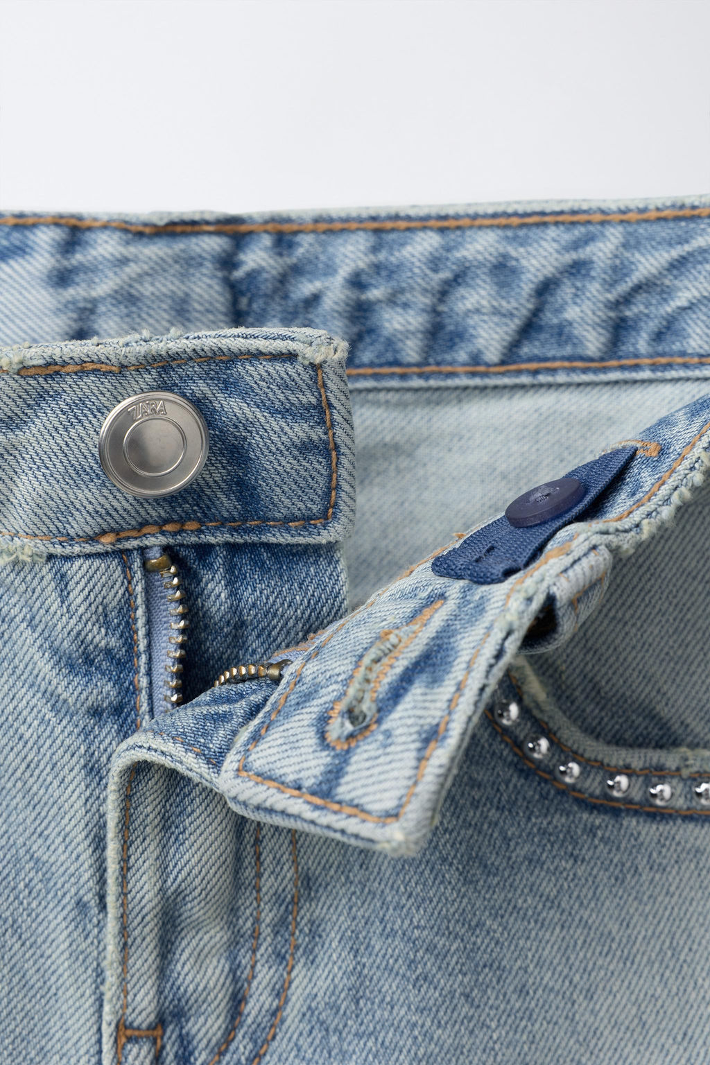 WIDE-LEG JEANS WITH STUDS - Zara фото 7
