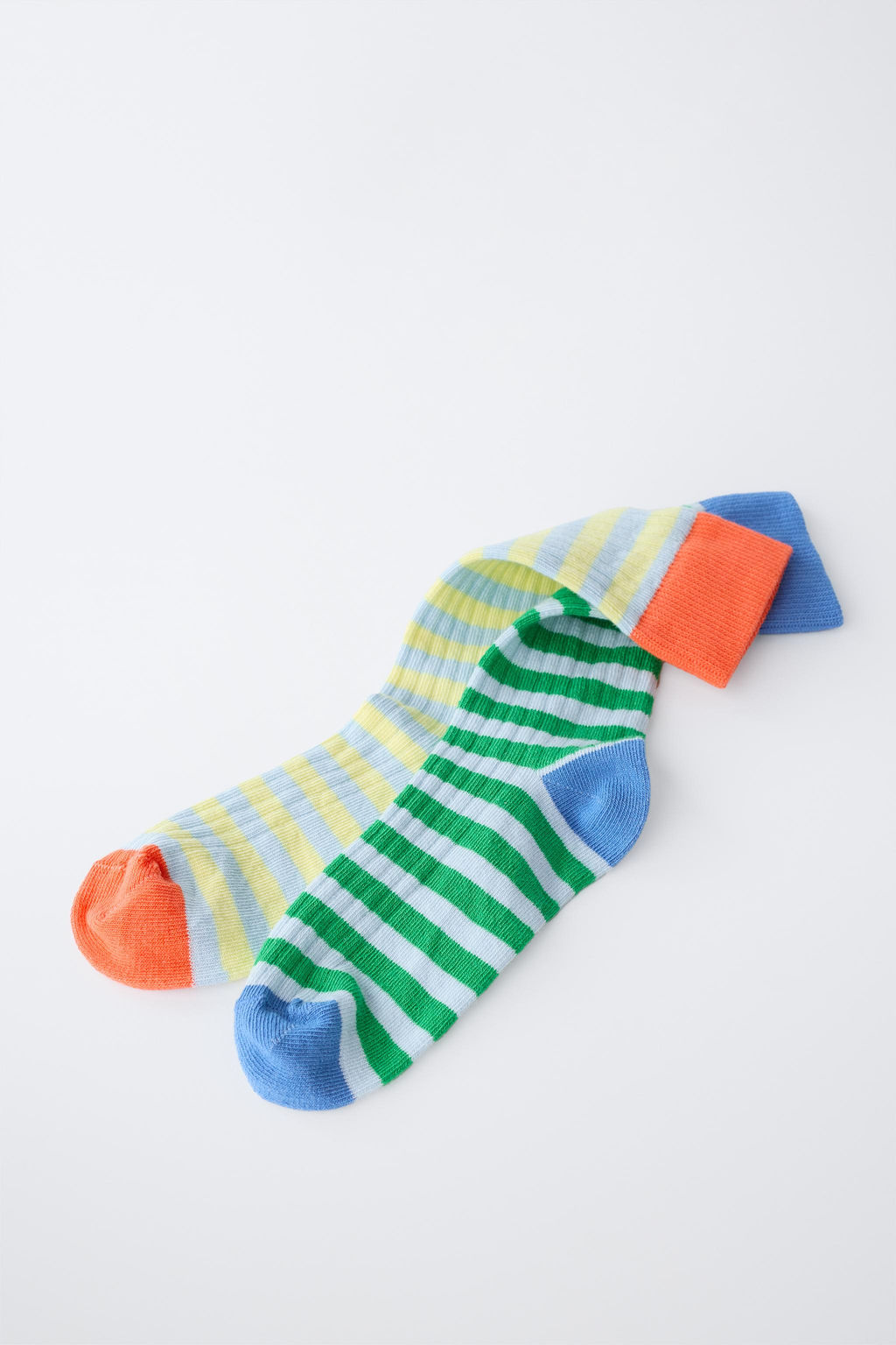 PACK DOS CALCETINES ALTOS RAYAS / Verde