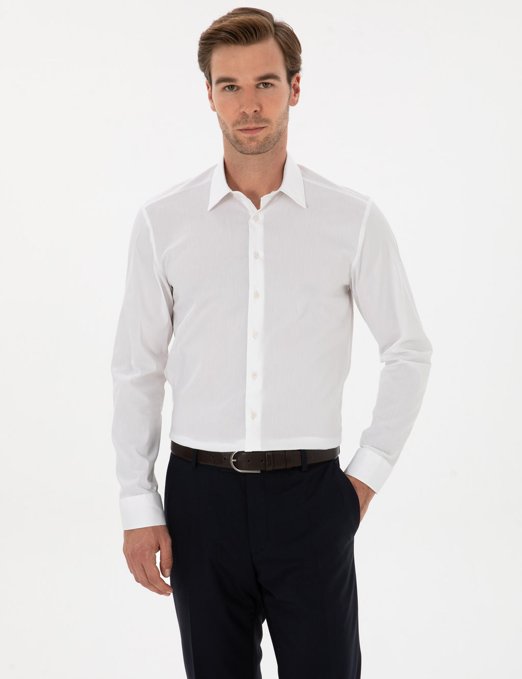 Beyaz Slim Fit Pamuk Kar___ml_ G_mlek - Cacharel фото 3