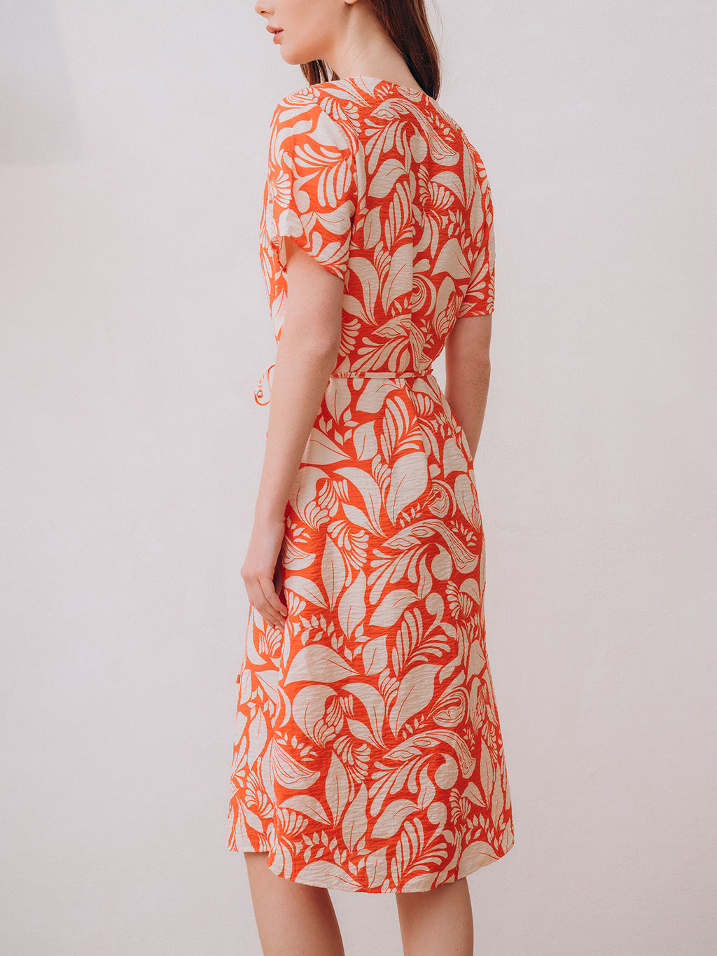 Туника пляжная Indefini из вискозы оранжевая  фото 7