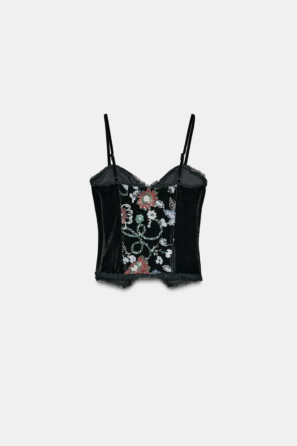 EMBROIDERED VELVET CORSET - Zara фото 5