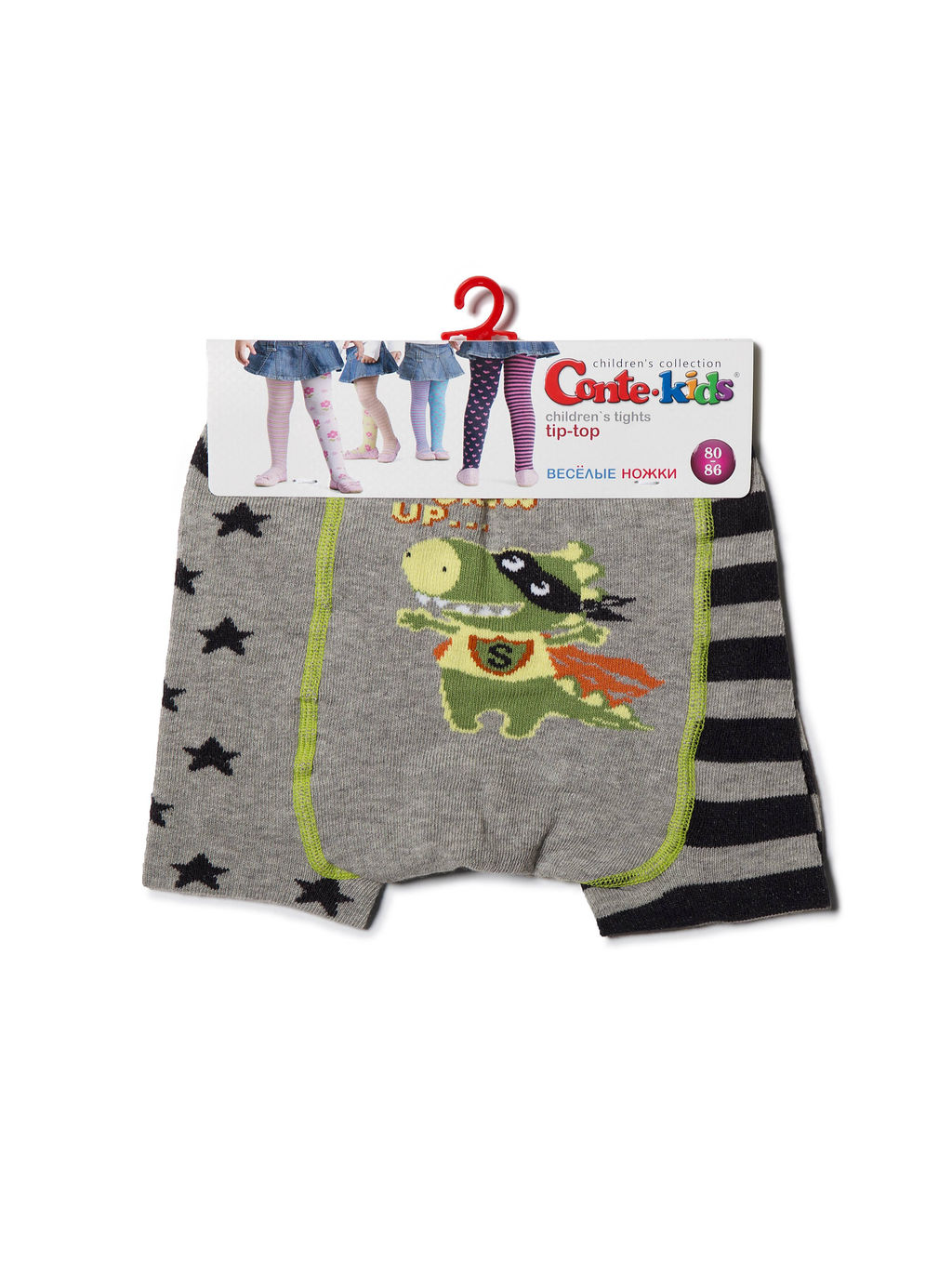 Цена за 2 шт. Колготки детские Conte-kids Колготки TIP-TOP c яркими рисунками Веселые ножки серый - Conte elegant фото 3