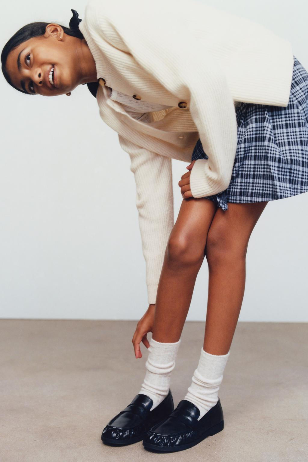 CHECKED SKIRT WITH BUCKLE - Zara фото 5