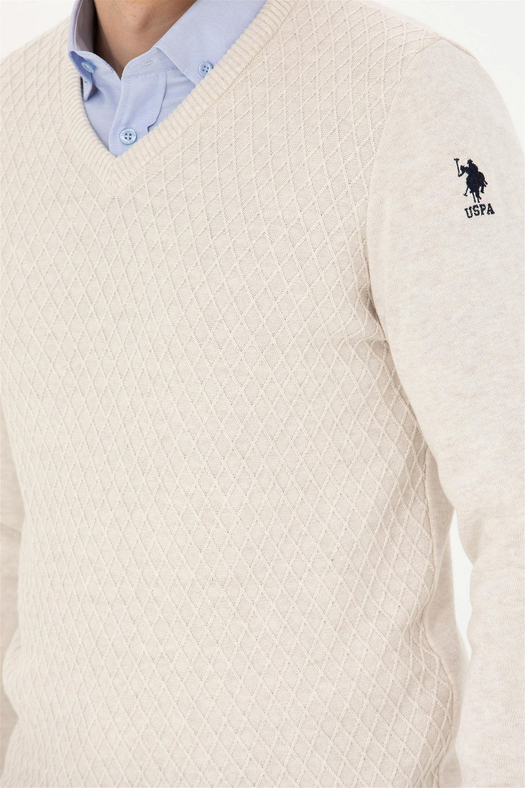 Мужской свитер из каменного меланжа - U.s. polo assn фото 14