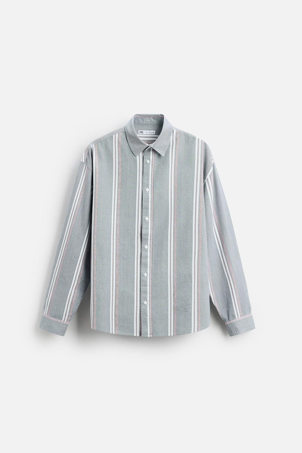 STRIPED TEXTURED SHIRT - Zara фото 6