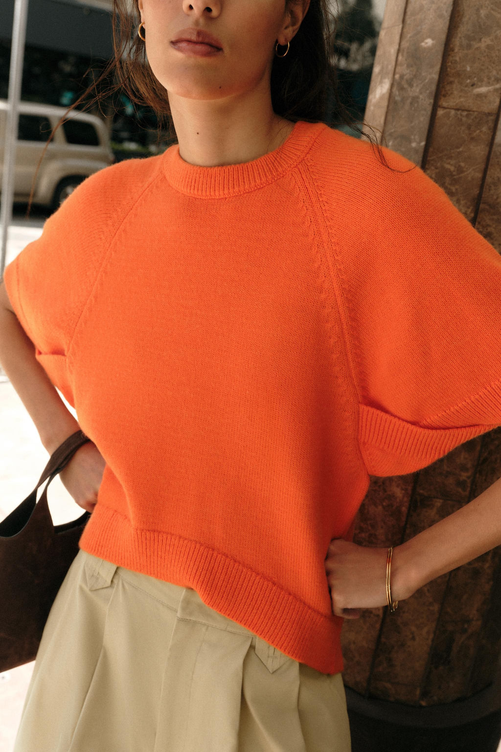 JERSEY PUNTO MANGA CORTA / Naranja - Zara фото 4