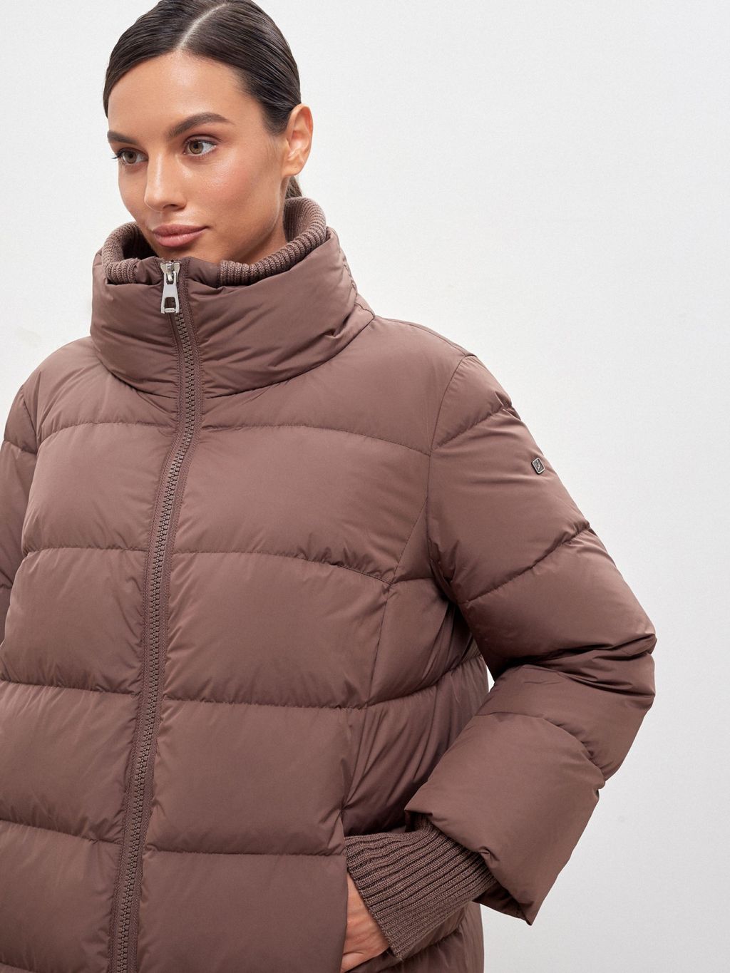 Conso/WDM 220509 - coffee Пуховое Полупальто фото 2