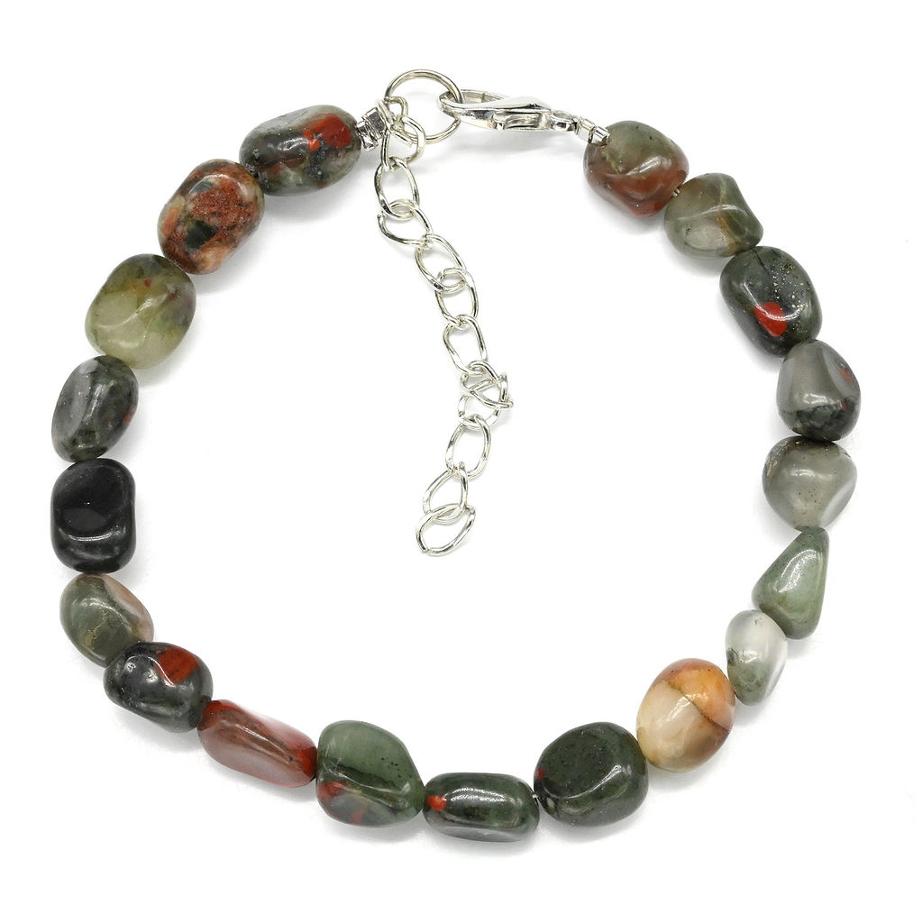 Браслет из конгломерата галтовка 7*10мм, 19см