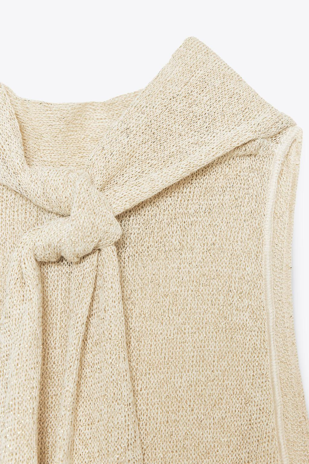 METALLIC THREAD HALTER TOP - Zara фото 7