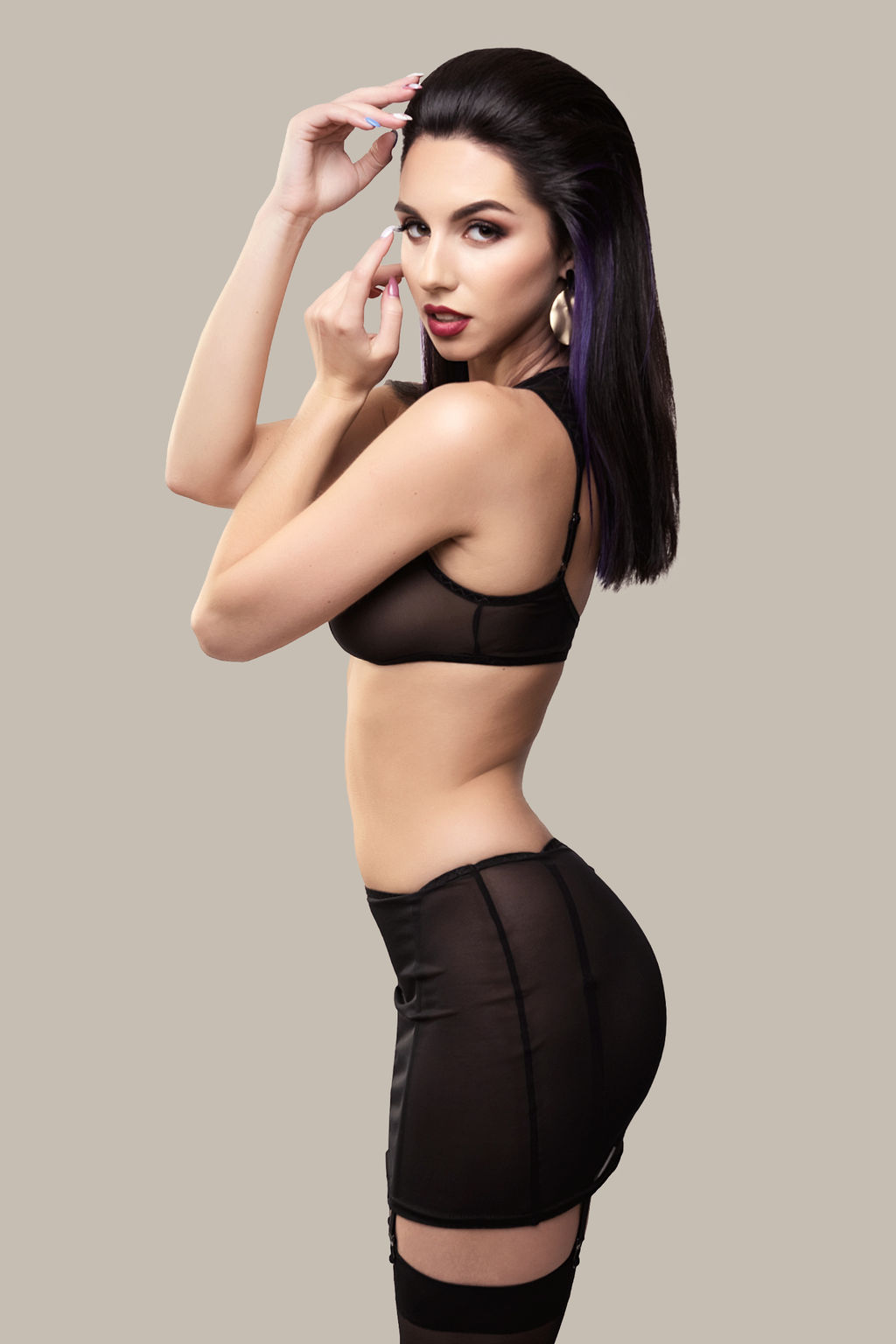 Юбка-пояс для чулок Waname Subtlety черная (42-44) - Waname apparel фото 5