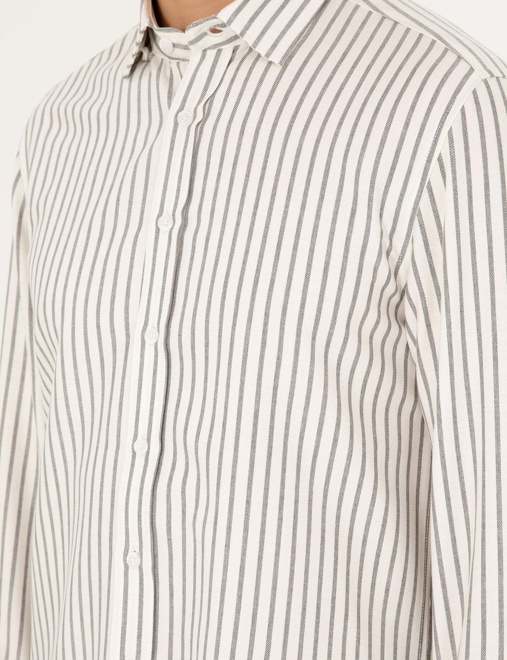 Рубашка Pierre Cardin Slim Fit темно-синяя в полоску с длинными рукавами