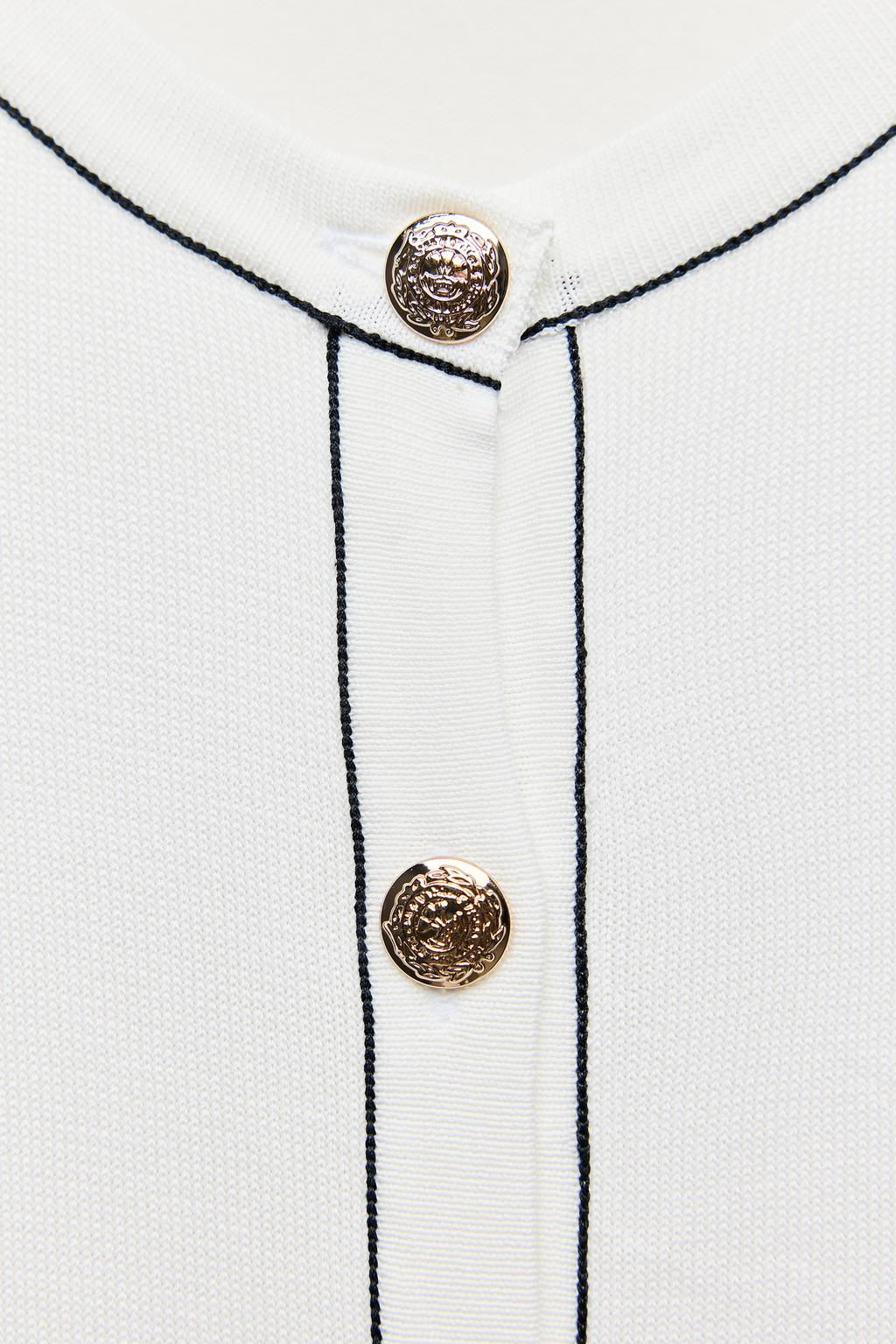 PLAIN KNIT CARDIGAN WITH CONTRAST TRIMS - Zara фото 11