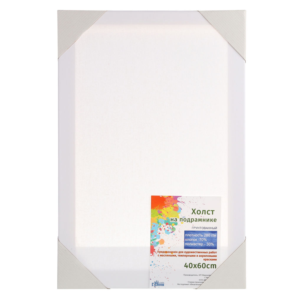 Холст 40х60 грунтованный на подрамнике для рисования