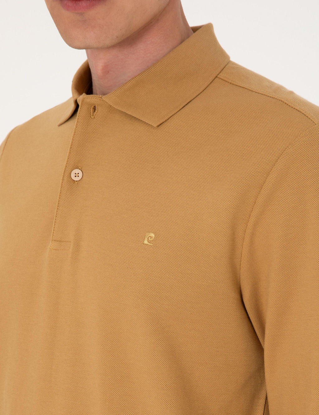 Camel Slim Fit K_vr_lmaz Polo Yaka Basic Pike Sweatshirt