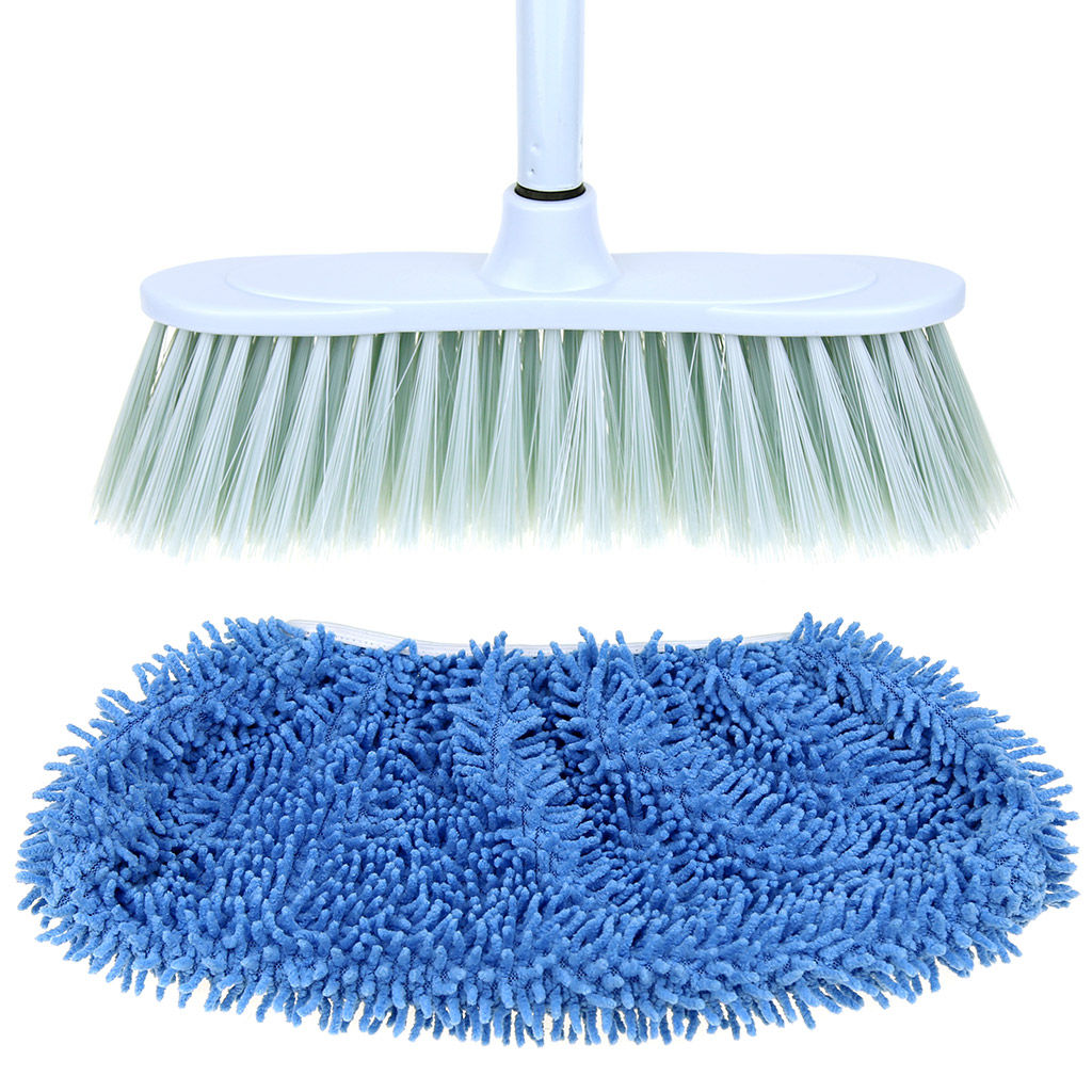 Насадка на швабру Служанка микрофибра 30х13см, на резинке, голубой, упаковка: на картоне, Домашняя мода (Россия) фото 4