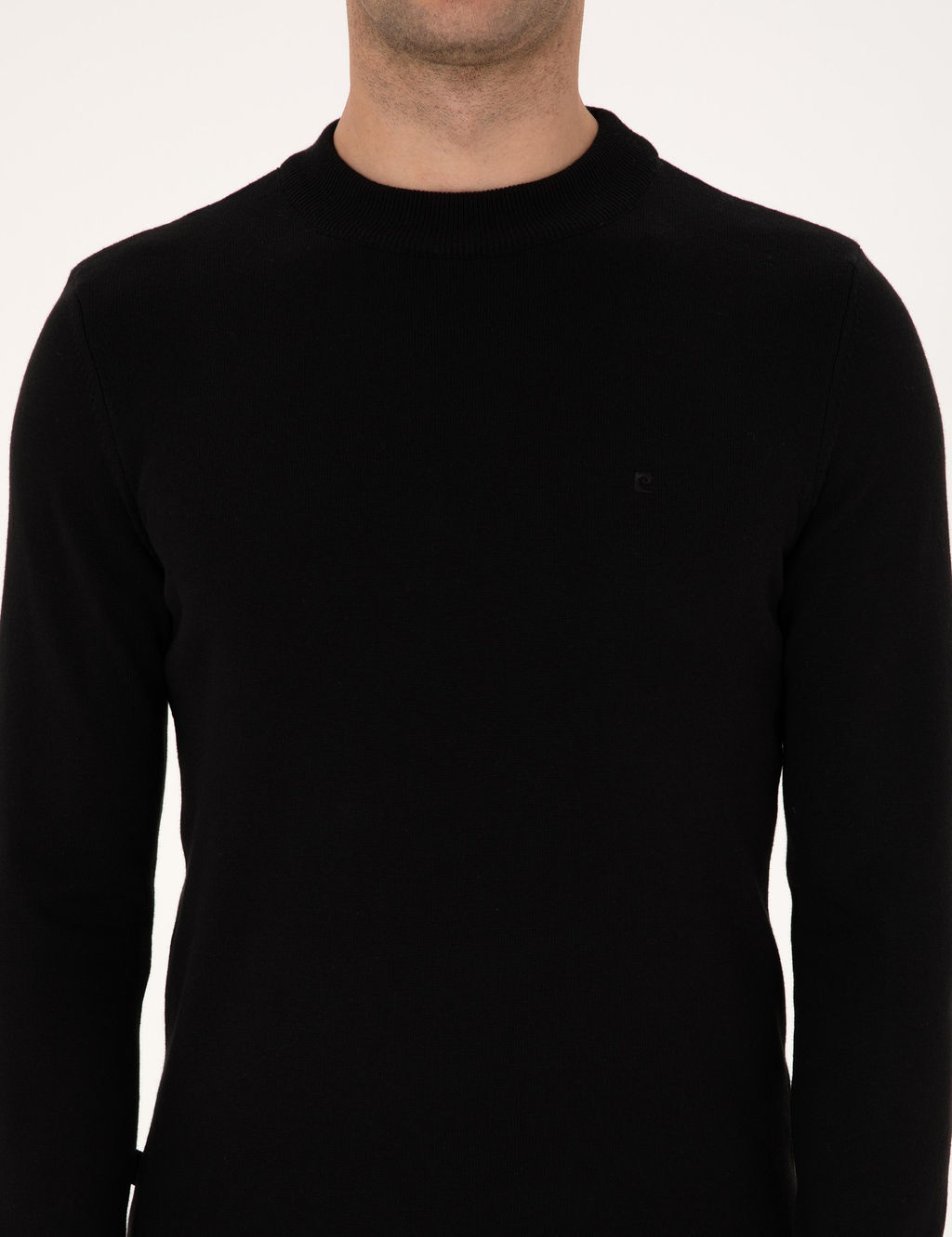 Siyah Slim Fit _eyrek Yaka Basic Triko Kazak - Pierre cardin фото 6