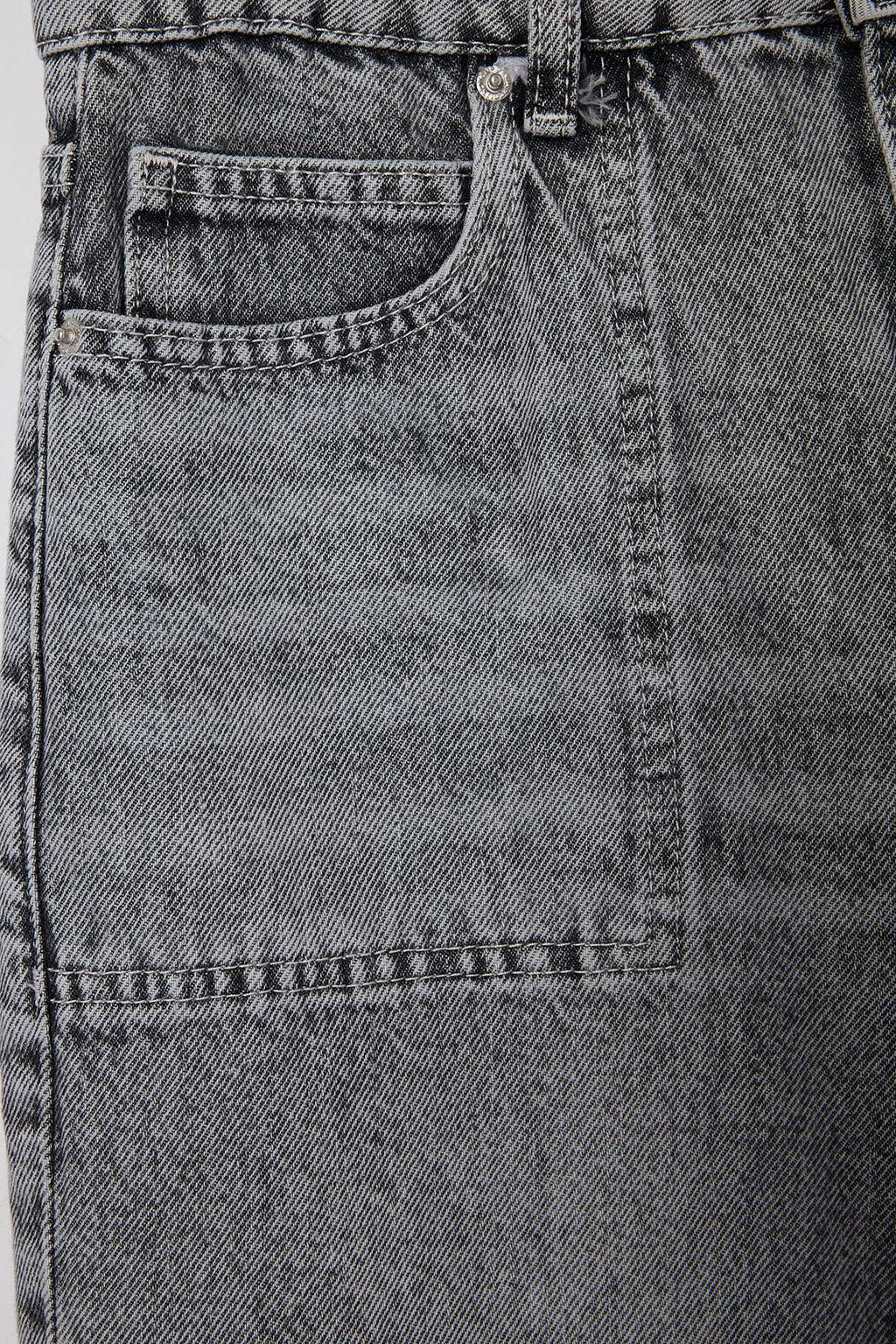 Gri %100 Pamuk Y_ksek Bel Wide Leg Jeans TWOAW27JE00016 - Trendyolmilla фото 10
