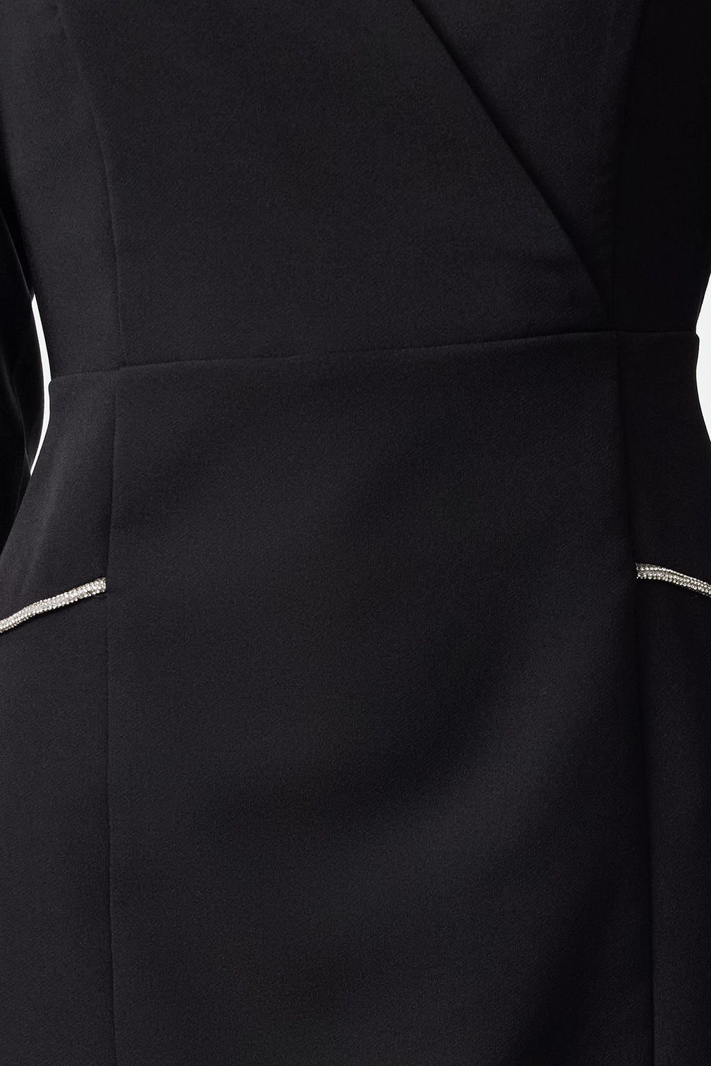 Trendyolmilla Siyah Fitted/Vucuda Oturan Tas Serit Detayl? Mini Dokuma Elbise TWOAW25EL00184  фото 4