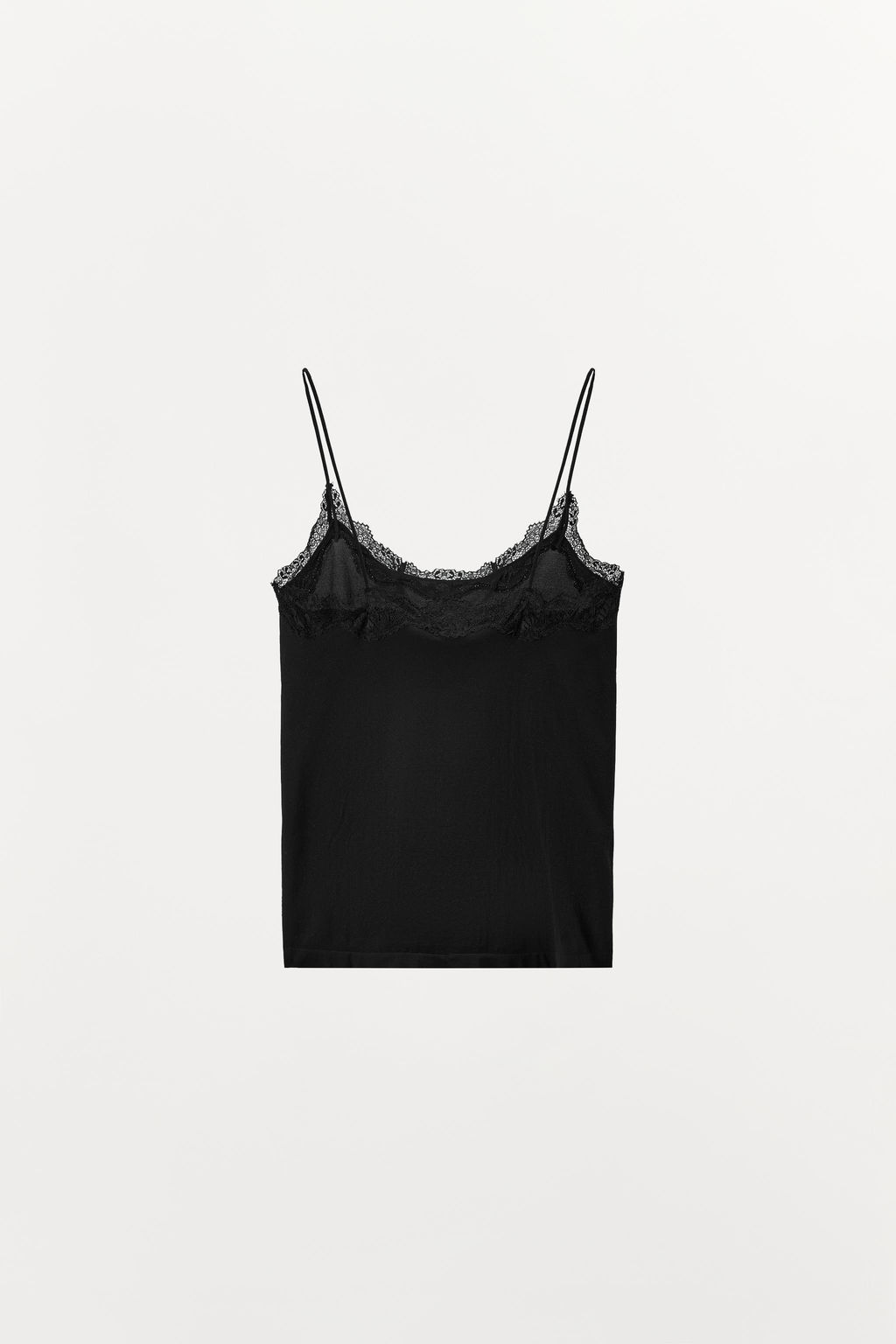 TOP MEDIA ENCAJE / Negro - Zara фото 6